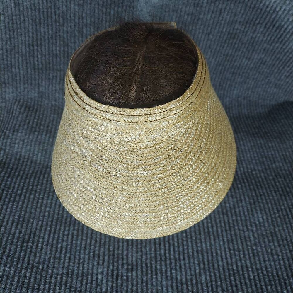 Scala Rattan Straw Visor Adjustable Wide Brim Sun… - image 6